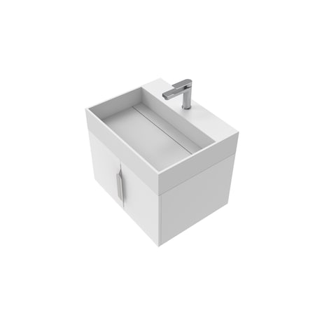 Castello Usa Amazon 24-inch White Vanity Set with White Top and Brushed Nickel Handles CB-MC-24W-BN-2056-WH